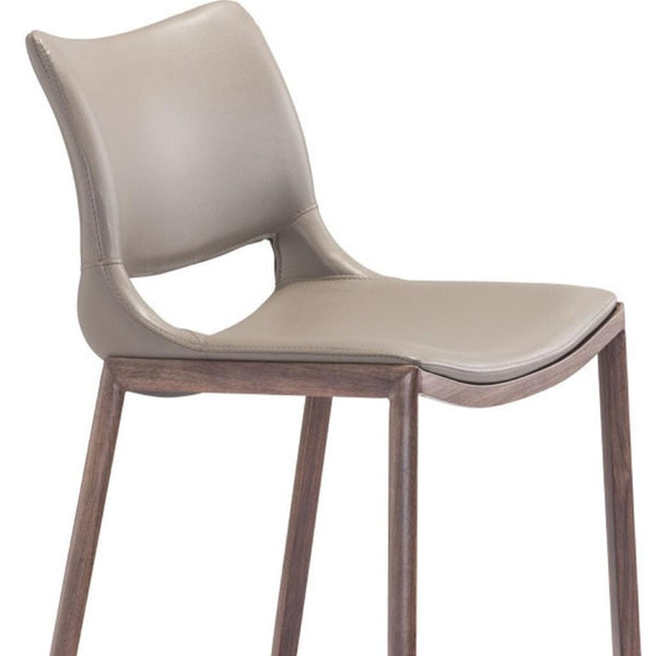 Set of Two Low Back Faux Leather Steel Barstools for Modern Kitchen or Bar