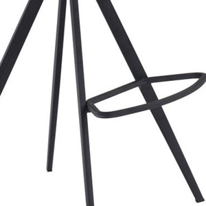 Homeroots Set Of Two 29" White And Black Steel Low Back Bar Height Bar Chairs   396435