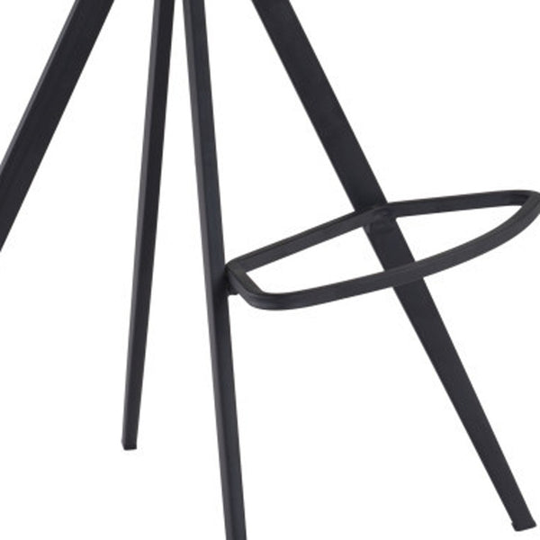 Homeroots Set Of Two 29" White And Black Steel Low Back Bar Height Bar Chairs   396435