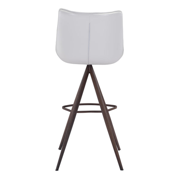 Homeroots Set Of Two 29" White And Black Steel Low Back Bar Height Bar Chairs   396436