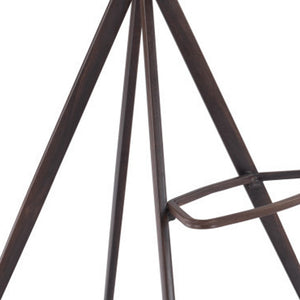 Homeroots Set Of Two 29" White And Black Steel Low Back Bar Height Bar Chairs   396436