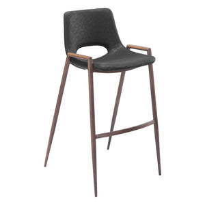 HomeRoots Set of Two Stylish Low-Back Bar Height Chairs – Durable Steel Frame & Comfortable Upholstered Seats 396438