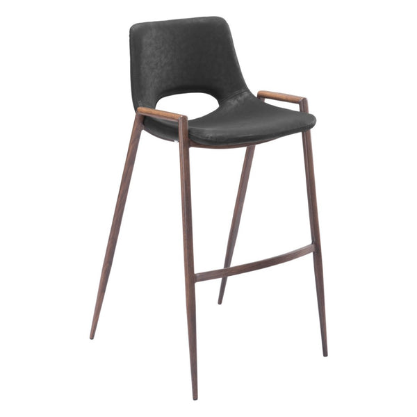 HomeRoots Set of Two Stylish Low-Back Bar Height Chairs – Durable Steel Frame & Comfortable Upholstered Seats 396438