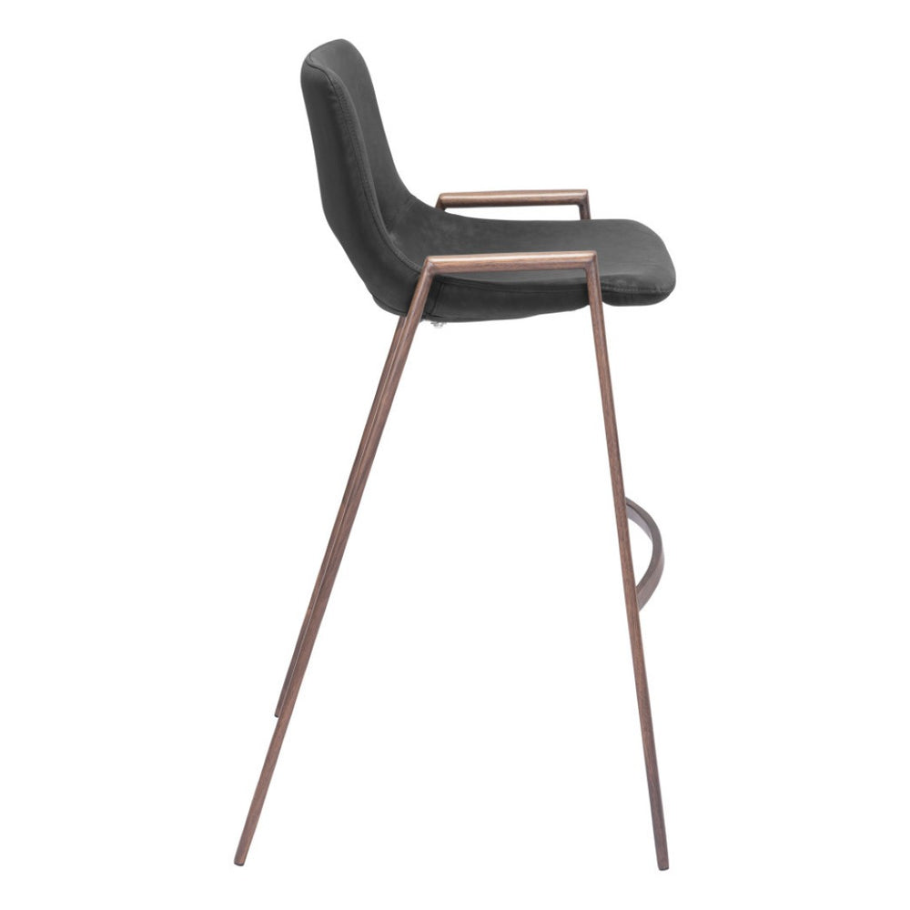 HomeRoots Set of Two Stylish Low-Back Bar Height Chairs – Durable Steel Frame & Comfortable Upholstered Seats 396438