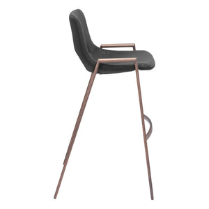 HomeRoots Set of Two Stylish Low-Back Bar Height Chairs – Durable Steel Frame & Comfortable Upholstered Seats 396438