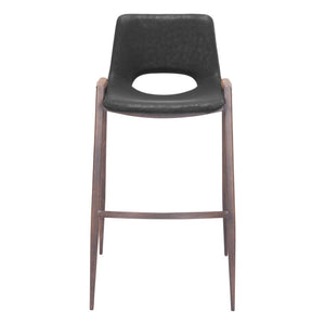 HomeRoots Set of Two Stylish Low-Back Bar Height Chairs – Durable Steel Frame & Comfortable Upholstered Seats 396438