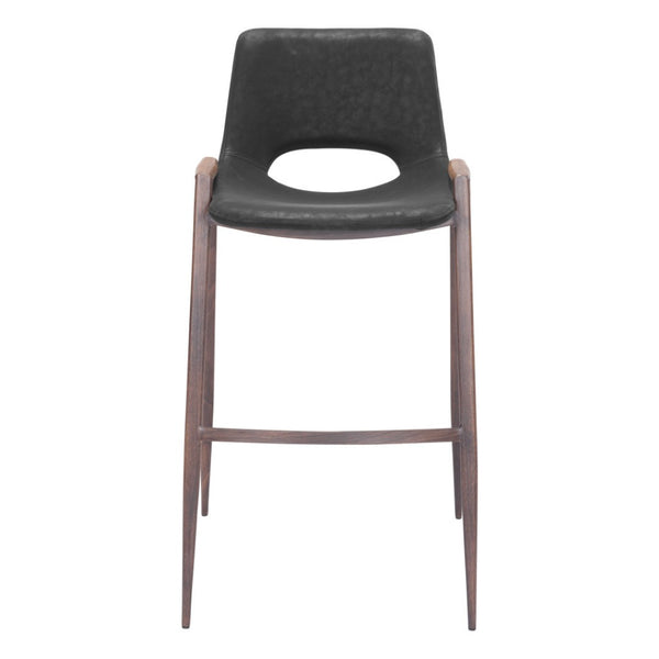 HomeRoots Set of Two Stylish Low-Back Bar Height Chairs – Durable Steel Frame & Comfortable Upholstered Seats 396438