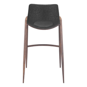 HomeRoots Set of Two Stylish Low-Back Bar Height Chairs – Durable Steel Frame & Comfortable Upholstered Seats 396438