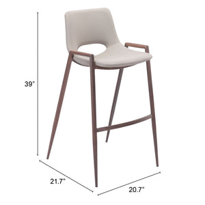 HomeRoots Set of Two Stylish Beige and Brown Low Back Bar Chairs – Durable Comfort for Home and Bar Use 396440