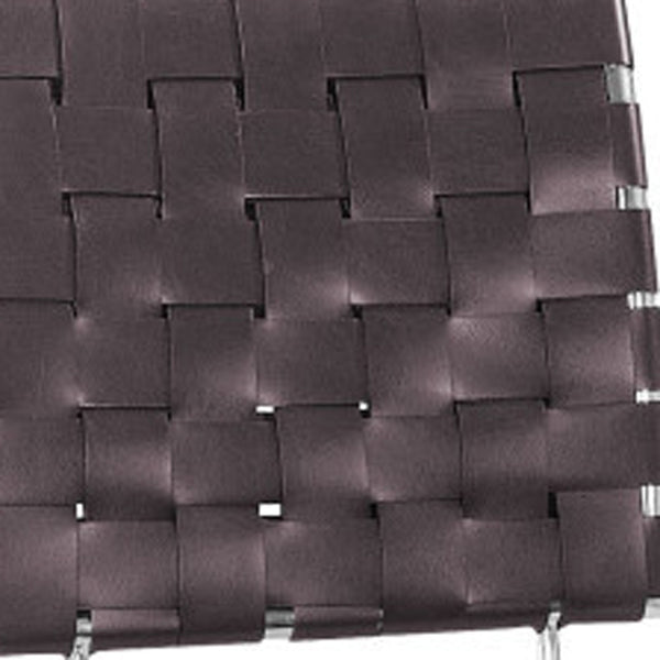 Homeroots Set Of Two 29" Espresso And Silver Steel Low Back Bar Height Bar Chairs   396448