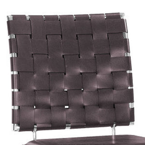 Homeroots Set Of Two 29" Espresso And Silver Steel Low Back Bar Height Bar Chairs   396448