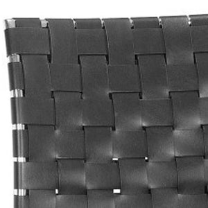 Homeroots Set Of Two 29" Black And Silver Steel Low Back Bar Height Bar Chairs   396450