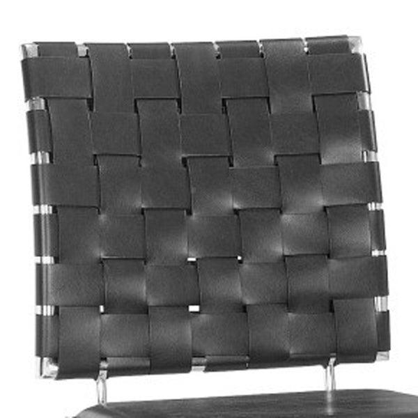 Homeroots Set Of Two 29" Black And Silver Steel Low Back Bar Height Bar Chairs   396450