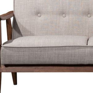 Homeroots 69" Beige Polyester Sofa With Brown Legs   396458