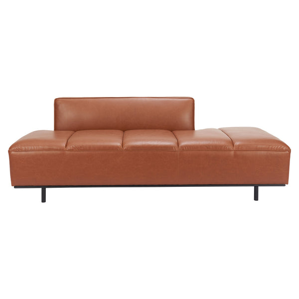 Homeroots 79" Brown Faux Leather Sofa With Black Legs   396461