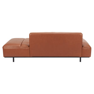 Homeroots 79" Brown Faux Leather Sofa With Black Legs   396461