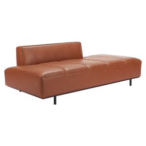 Homeroots 79" Brown Faux Leather Sofa With Black Legs   396461