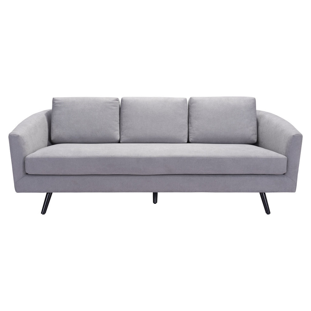 Homeroots 79" Gray Polyester Sofa With Black Legs   396462