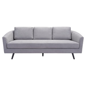 Homeroots 79" Gray Polyester Sofa With Black Legs   396462
