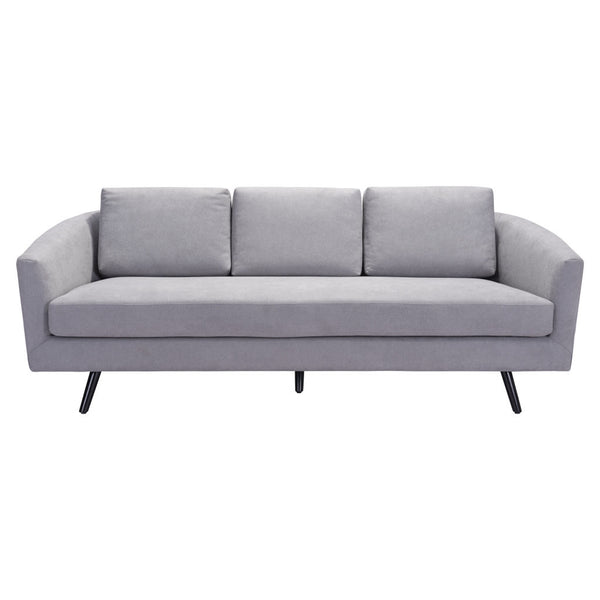 Homeroots 79" Gray Polyester Sofa With Black Legs   396462