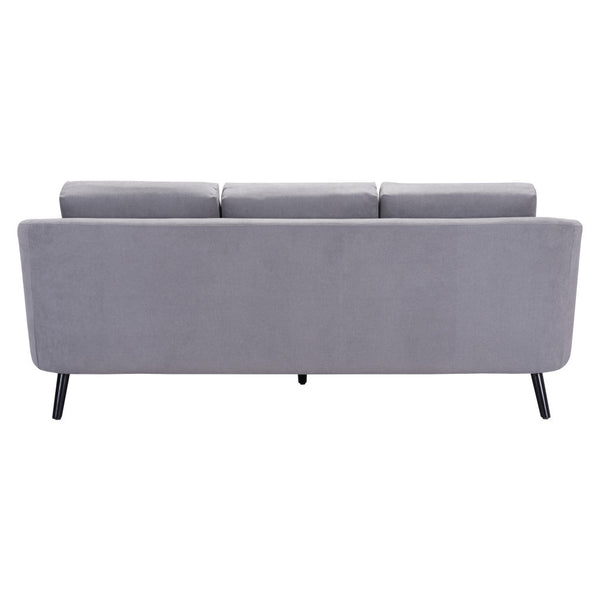 Homeroots 79" Gray Polyester Sofa With Black Legs   396462
