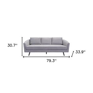 Homeroots 79" Gray Polyester Sofa With Black Legs   396462