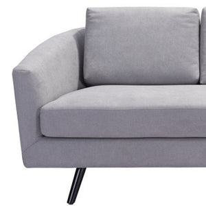 Homeroots 79" Gray Polyester Sofa With Black Legs   396462