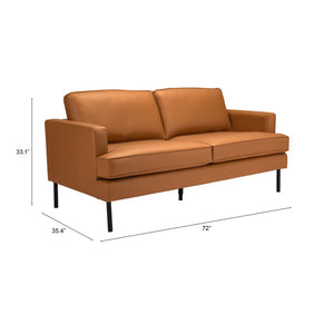 HomeRoots 72" Elegant Brown Polyester Sofa with Black Metal Legs – Modern Comfort for Stylish Living Spaces 396466