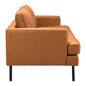 Homeroots 72" Brown Polyester Sofa With Black Legs   396466