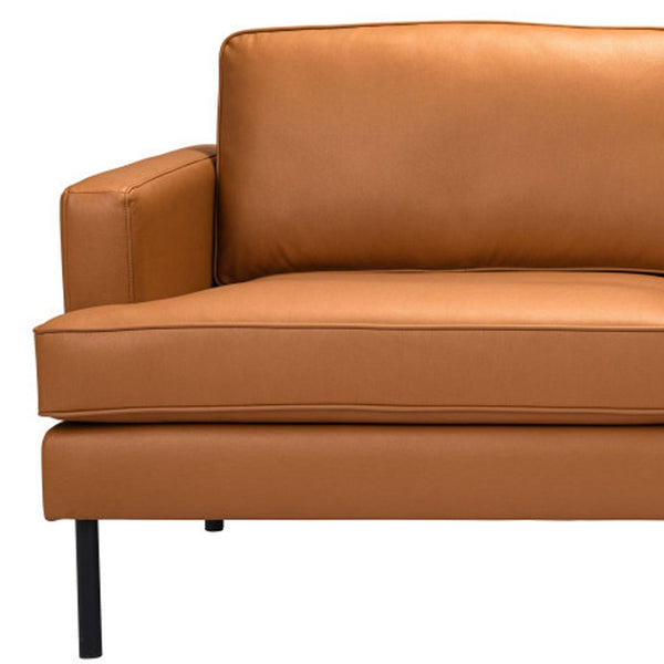 Homeroots 72" Brown Polyester Sofa With Black Legs   396466