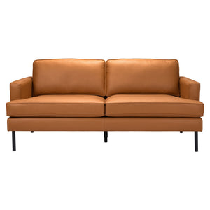 Homeroots 72" Brown Polyester Sofa With Black Legs   396466