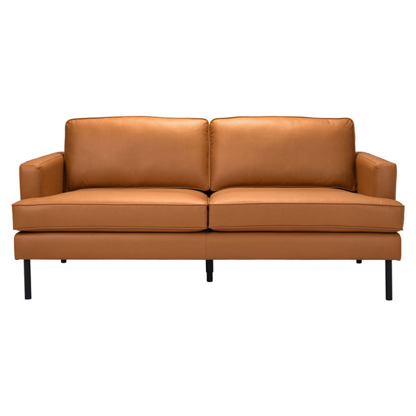 Homeroots 72" Brown Polyester Sofa With Black Legs   396466