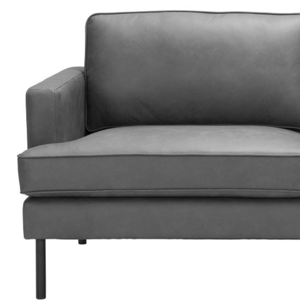Homeroots 72" Gray Polyester Sofa With Black Legs   396467