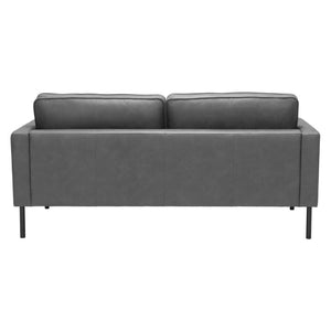 HomeRoots 72" Gray Faux Leather Sofa - Modern Comfort for 3, Easy to Clean, Sturdy Design for Any Décor 396467