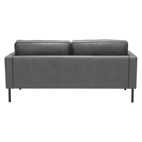 HomeRoots 72" Gray Faux Leather Sofa - Modern Comfort for 3, Easy to Clean, Sturdy Design for Any Décor 396467