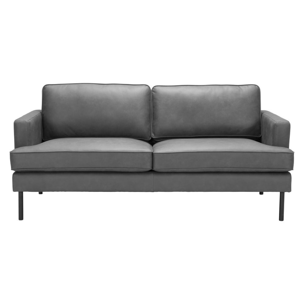Homeroots 72" Gray Polyester Sofa With Black Legs   396467