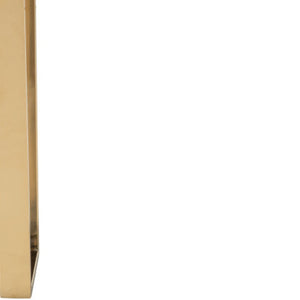 Homeroots 47" White And Gold Faux Marble Sled Console Table   396468