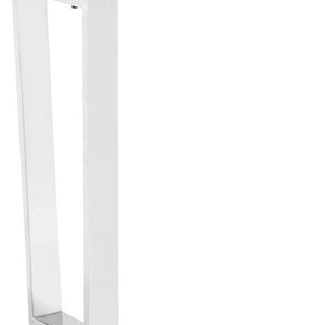 Homeroots 47" White And Silver Faux Marble Sled Console Table   396469