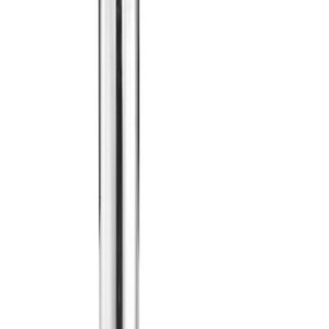 Homeroots 26" Brown And Silver Round Stainless Steel Pedestal Bar Table   396473