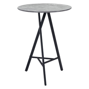 Homeroots 32" Gray And Black Rounded Steel Bar Table   396477