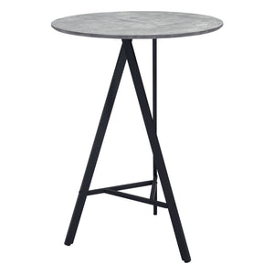 Homeroots 32" Gray And Black Rounded Steel Bar Table   396477