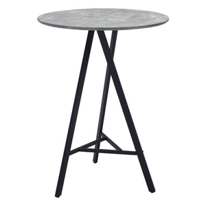 Homeroots 32" Gray And Black Rounded Steel Bar Table   396477