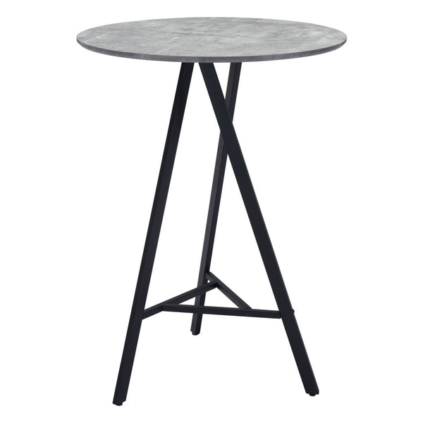 Homeroots 32" Gray And Black Rounded Steel Bar Table   396477