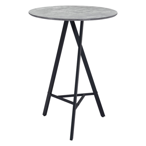 Homeroots 32" Gray And Black Rounded Steel Bar Table   396477