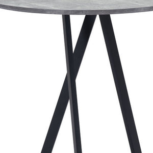 Homeroots 32" Gray And Black Rounded Steel Bar Table   396477
