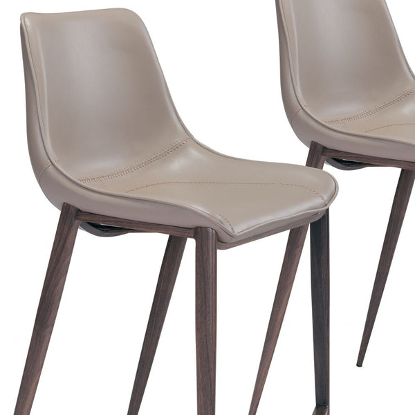 Homeroots Set Of Two 26" Gray And Brown Steel Low Back Counter Height Bar Chairs   396494