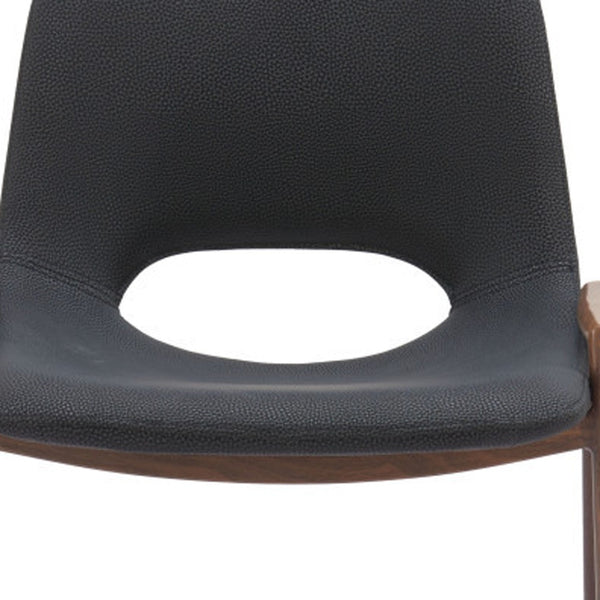 Homeroots Set Of Two 26" Black And Brown Steel Low Back Counter Height Bar Chairs   396495