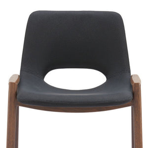 Homeroots Set Of Two 26" Black And Brown Steel Low Back Counter Height Bar Chairs   396495