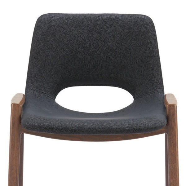 Homeroots Set Of Two 26" Black And Brown Steel Low Back Counter Height Bar Chairs   396495