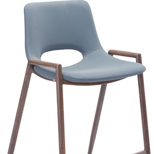 Homeroots Set Of Two 26" Gray And Brown Steel Low Back Counter Height Bar Chairs   396496